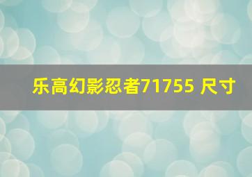 乐高幻影忍者71755 尺寸